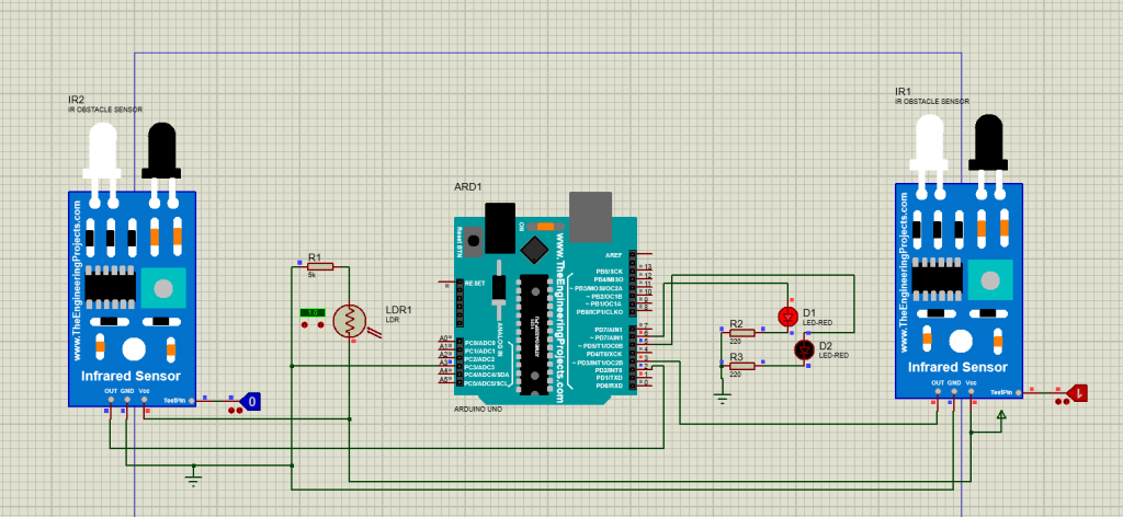 Smart Street Light Project using Arduino, LDR, and IR Sensors